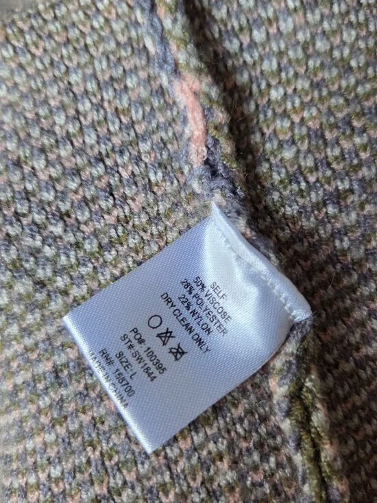 EUC FSL APPAREL CAMO PATTERN LONGLINE OPEN CARDIGAN SWEATER SIZE L - Picture 14 of 16